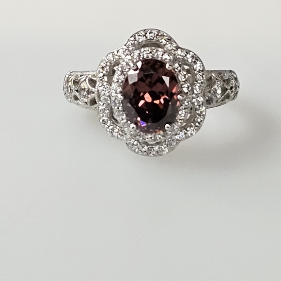 Authentic Tacori Blush Diamonique Ring Platinum Over Sterling Silver Sz 8! - Picture 11 of 13